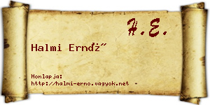 Halmi Ernő névjegykártya